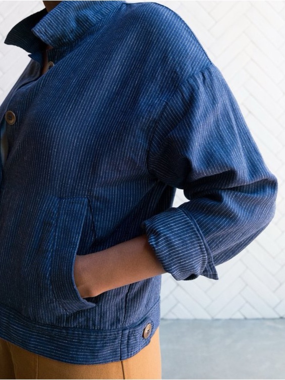 ESBY Delilah Stripe Jacket | Navy/White | M